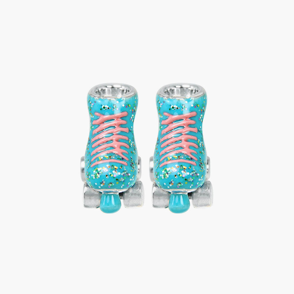 Glitter TURQUOISE Roller Skate Bead