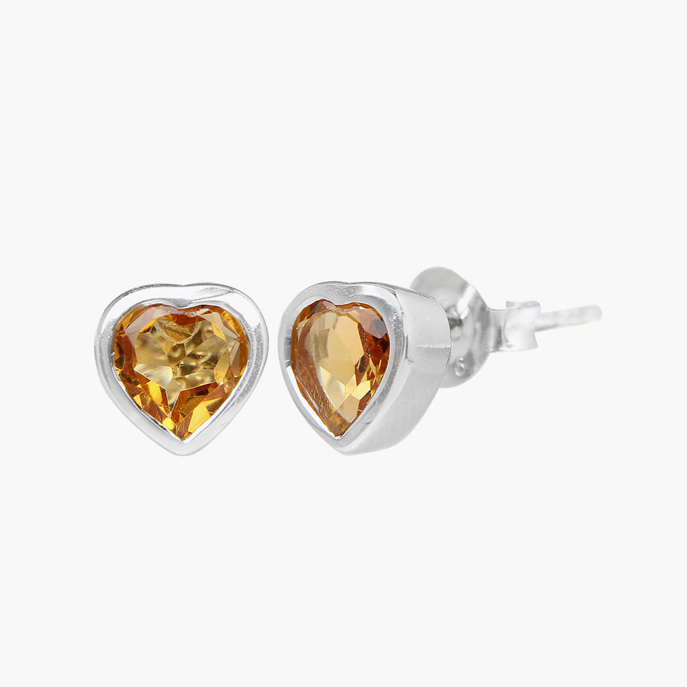 Citrine Heart Earrings