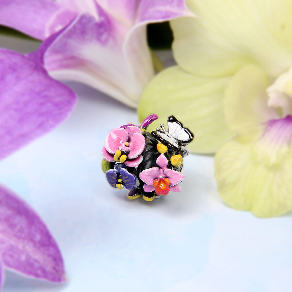 Mix Orchids Bead Hand-painted