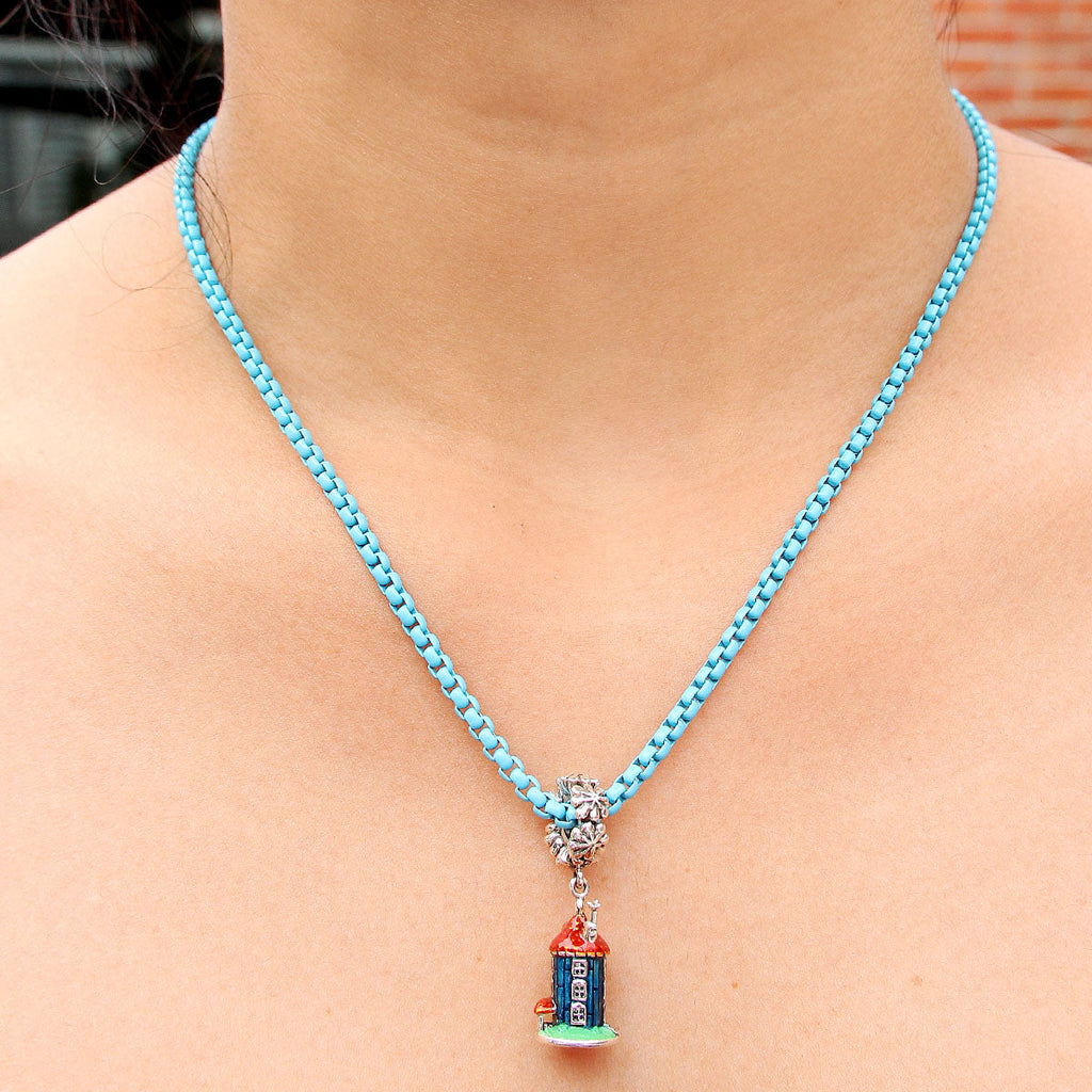 Blue Lush pop necklace 17"