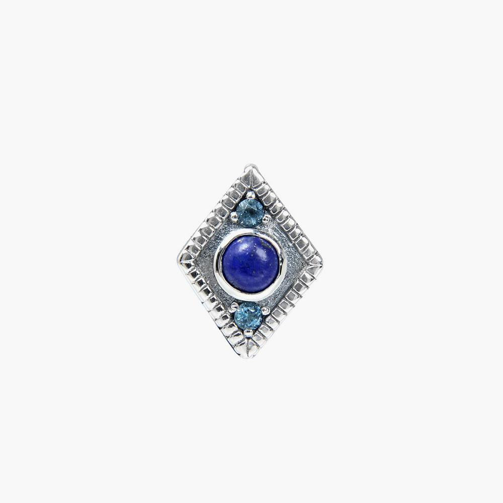 Lapis/ London Blue Diamond Bead