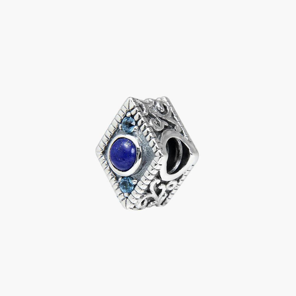 Lapis/ London Blue Diamond Bead