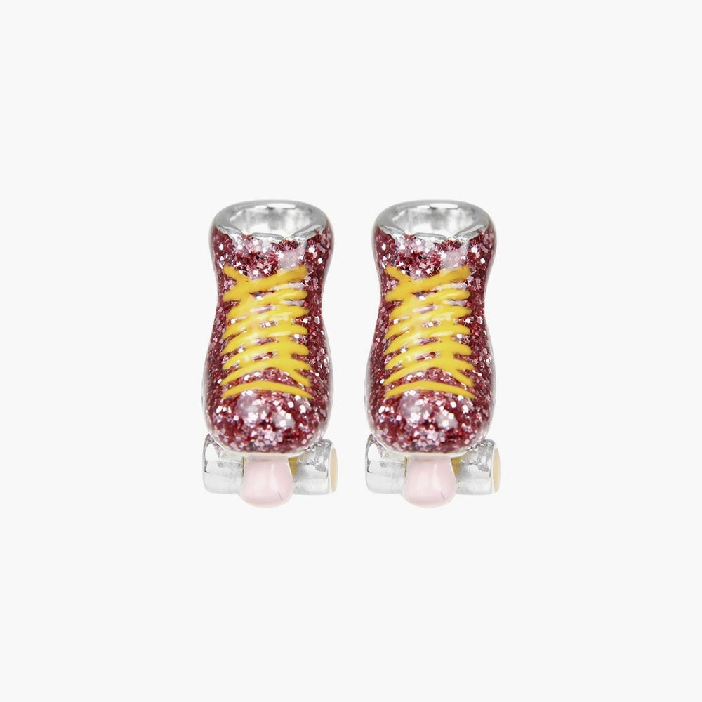Glitter PINK Roller Skate Bead